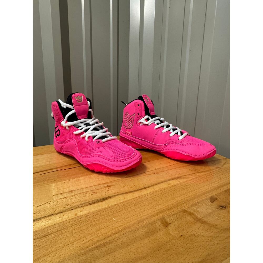 Rudis JB1 Flamingo Pink Youth Wrestling Shoes Size 2Y Gold Medal Edition